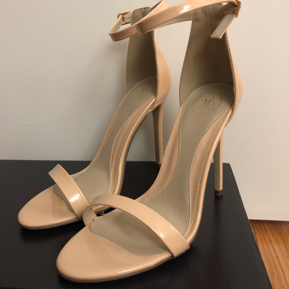 Nude strap heels